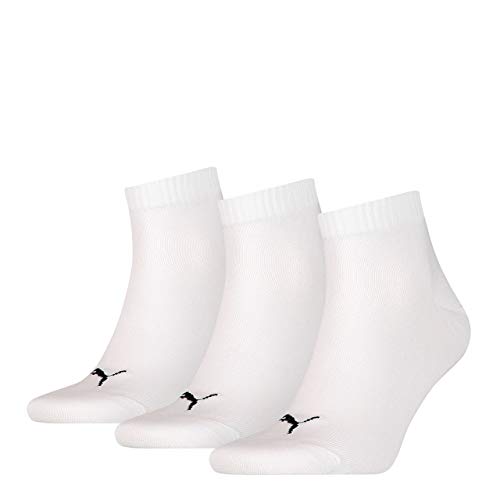 Puma Quarter Plain 3P, Calcetín Unisex Adulto, Blanco (White), 39-42, (Pack de 3)