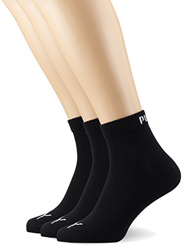 Puma Quarter Plain 3P, Calcetín Unisex Adulto, Negro (Black), 39-42, (Pack de 3)