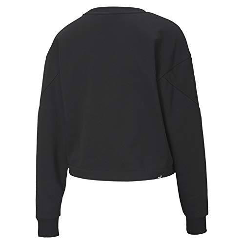 PUMA Rebel Crew FL Sudadera, Mujer, Negro, L
