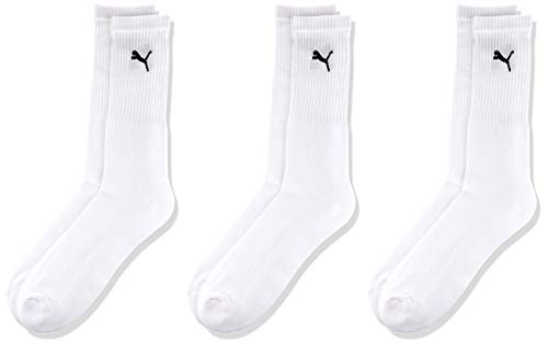 Puma Sports Socks - Calcetines de deporte para hombre, color blanco, talla 47-49, 3 unidades