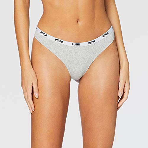 PUMA String 3p Pack Tanga Bragas, White/Grey/Black, XL para Mujer