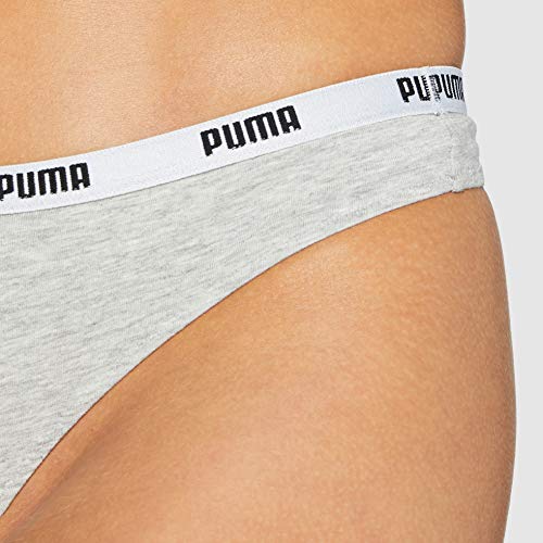 PUMA String 3p Pack Tanga Bragas, White/Grey/Black, XL para Mujer