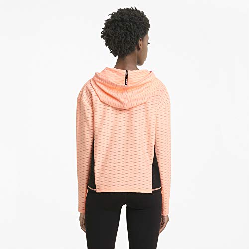 PUMA Train Flawless Pullover Hoodie Camiseta, Mujer, Elektro Peach, L