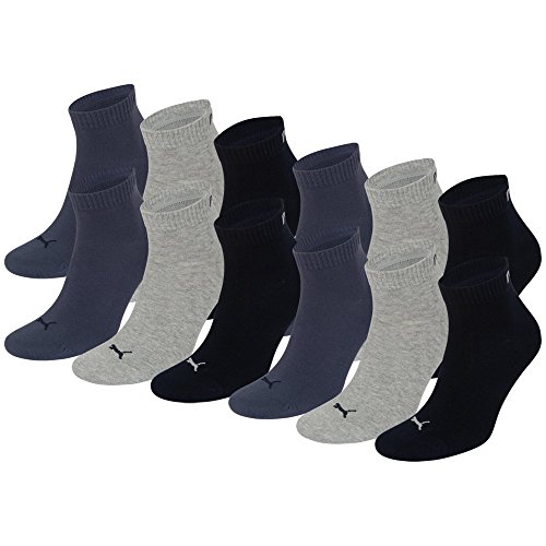 Puma Unisex Quarters - Calcetines deportivos, pack de 6 navy grey blue