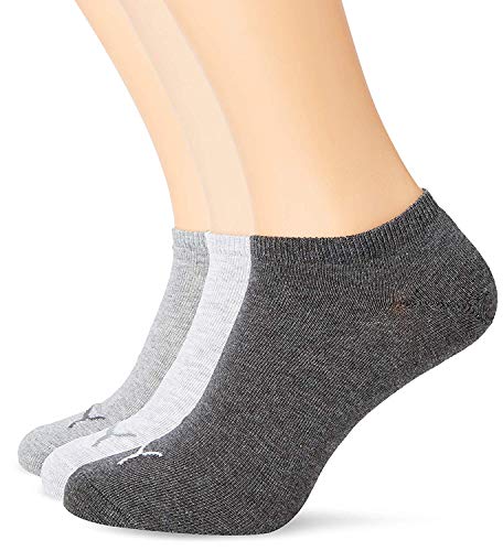 PUMA Unisex Sneaker Plain 3P - Calcetines unisex, color rojo, talla 35-38