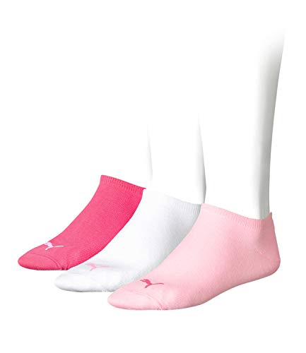 PUMA Unisex Sneaker Plain 3P - Calcetines unisex, color rosa, talla 39-42