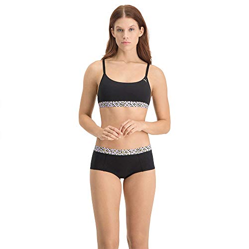 PUMA Women's Printed Mini Short (2 Pack) Bragas Hipster, Morado, M para Mujer