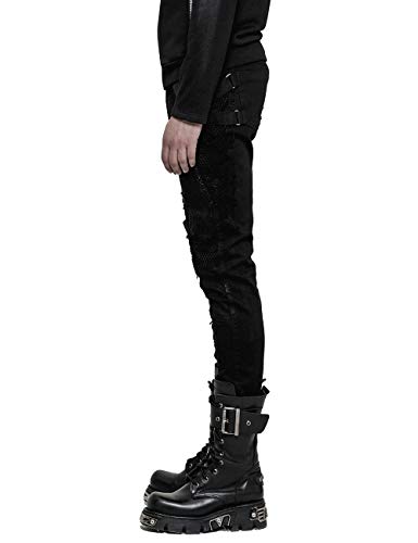 Punk Rave - Pantalones para hombre, estilo gótico, estilo vintage, color negro Negro XXL