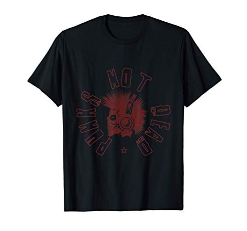 Punks Not Dead Mohawk Skull Mohicano Punk Rock Vintage Camiseta