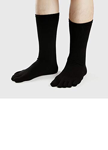 PUTUO Calcetines con Cinco Dedos Hombres Calcetines de Deportes de Algodón, EU39-45, 5 pares