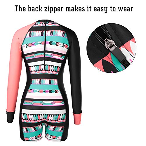 Pwshymi Traje de baño Traje de Neopreno Corto Traje de Neopreno Ultra Stretch Mujer Traje de baño de Surf de una Pieza(Metro)