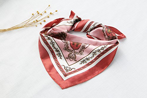 QBSM Mujer Satin Silk Formal Pañuelo de Seda Cuadrado Square Neck Bufanda Head Hair Wraps 60x60cm