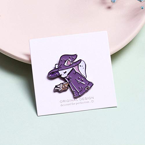 QFERW Broche de Dibujos Animados Retro Sorcerer Cat Broche es para Mujeres Cute Animal Enamel Pin Jewelry Badge Gifts, Purple