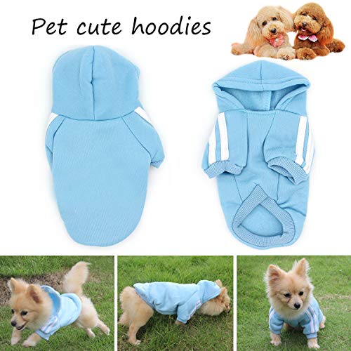QiCheng&LYS Dog Hoodie Ropa, Mascota Cachorro Gato algodón Lindo cálido Sudadera con Capucha suéter (S, Azul)