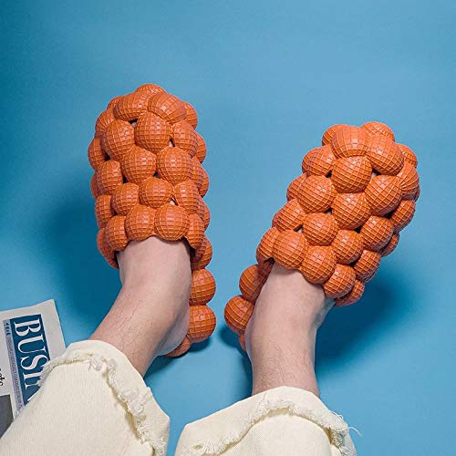 Qier Sandalia Ducha,Sandalia De Ducha Zapatillas De Casa De Eva, Naranja Esférico Clásico Casual Antideslizante Suela Suave Punta Abierta Zapatos De Agua para Viajes En La Playa Interior, 7.5