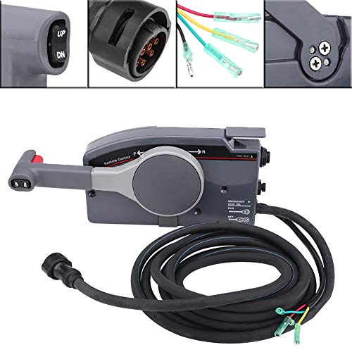 Qiilu Caja de control remoto de montaje lateral del motor fueraborda para barcos con ajuste de 10 pines para 703-48205-16