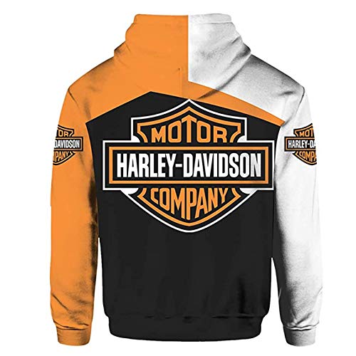 QIZIFAFA Sudadera con Capucha Impresión 3D Digital Harley Davidson Sudadera Casual Sudadera con Capucha Jersey De Manga Larga con Bolsillos,XXXXL
