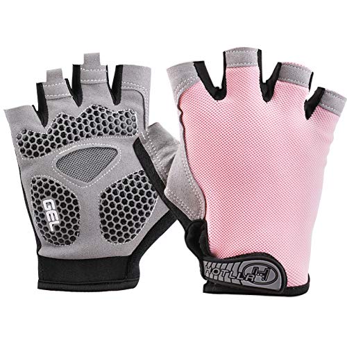 QKURT Guantes de Ciclismo, Guantes de Bicicleta de Medio Dedo con Almohadilla de Gel Antideslizante, Guantes de MTB Transpirables, Guantes Deportivos para Hombres y Mujeres