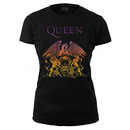 Queen - Rock Off Officially Licensed - T-Shirt Camiseta Gradient Logo Mujer T Shirt Bohemian Rhapsody (Small)