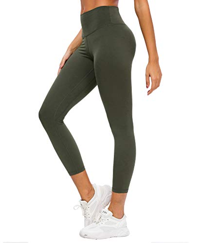 QUEENIEKE Leggins de Yoga para Mujer Pantalones de Talle Alto con Bolsillos Mallas Suaves de Control de Vientre para Yoga color Verde mar profundo Talla XS