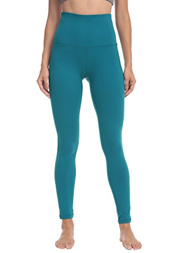 QUEENIEKE Pantalones de Mallas de Yoga de Cintura Alta para Mujeres Pantalones de Mallas para Correr Color Teal Tamaño S