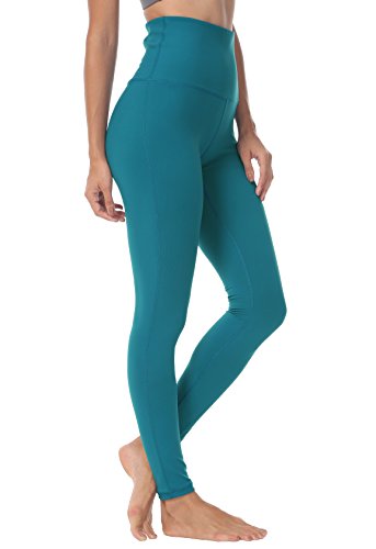QUEENIEKE Pantalones de Mallas de Yoga de Cintura Alta para Mujeres Pantalones de Mallas para Correr Color Teal Tamaño S