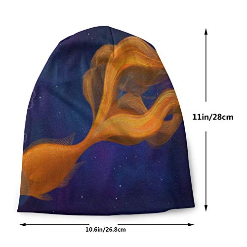 QUEMIN Gorro de Punto de poliéster para Hombre con Nudo corredizo de Moda para pez Espacial Unisex