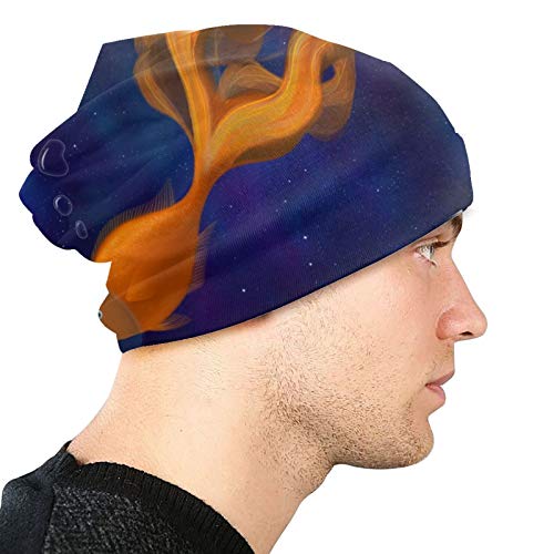 QUEMIN Gorro de Punto de poliéster para Hombre con Nudo corredizo de Moda para pez Espacial Unisex