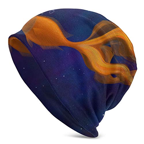 QUEMIN Gorro de Punto de poliéster para Hombre con Nudo corredizo de Moda para pez Espacial Unisex