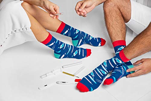 Rainbow Socks - Hombre Mujer Caja de Calcetines Para Enfermeras - 3 Pares - Termómetro Enfermero Gorro Pastillas - Talla 36-40