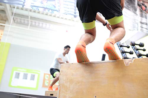 Rainbow Socks - Hombre Mujer Calcetines Antideslizantes de Deporte - 1 Par - Naranja - Talla 42-43