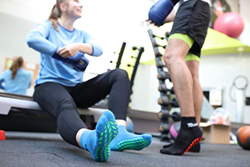 Rainbow Socks - Hombre Mujer Calcetines Antideslizantes de Deporte - 4 Pares - Bianco Negro Naranja Azul - Talla 44-46