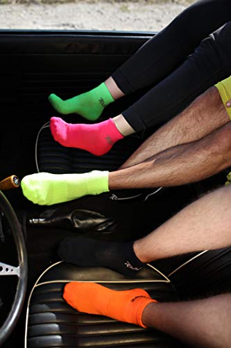 Rainbow Socks - Hombre Mujer Calcetines de Deporte Neon - 6 Pares - Multicolor - Talla UE 44-46