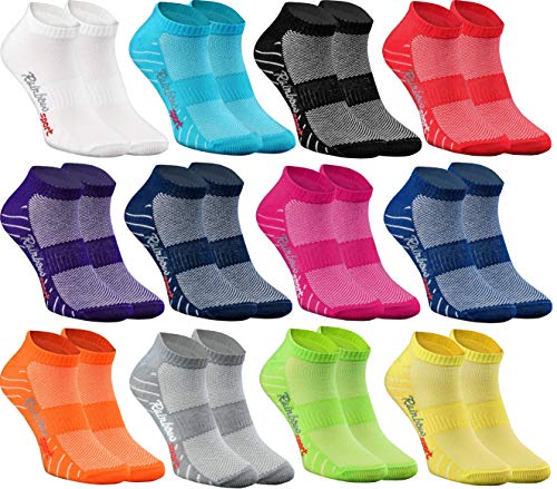 Rainbow Socks - Hombre Mujer Calcetines Deporte - 12 Pares - Multicolor - Talla 42-43