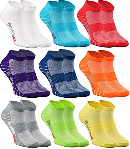 Rainbow Socks - Hombre Mujer Calcetines Deporte - 9 Pares - Multicolor - Talla 36-38