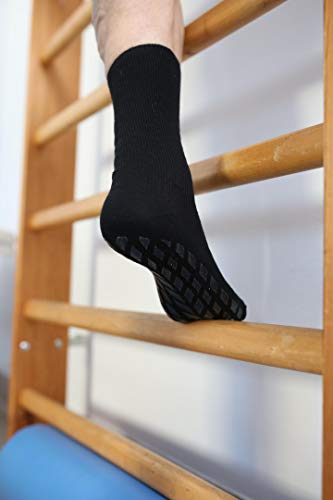 Rainbow Socks - Hombre Mujer Calcetines Diabéticos Sin Goma Antideslizantes ABS - 2 Pares - Rojo Negro - Talla 36-38
