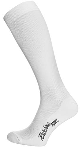 Rainbow Socks - Hombre Mujer Calcetines Largos de Deporte - 1 Par - Blanco - Talla UE 36-38