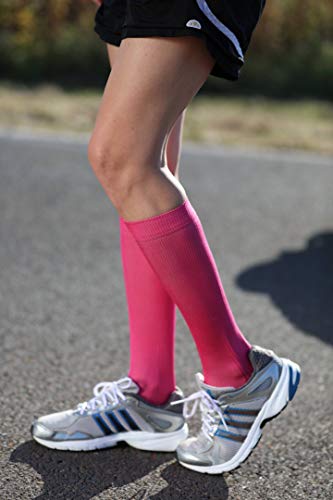 Rainbow Socks - Hombre Mujer Calcetines Largos de Deporte - 6 Pares - Azul Rojo Naranja Rosa Verde Amarillo - Talla UE 39-41