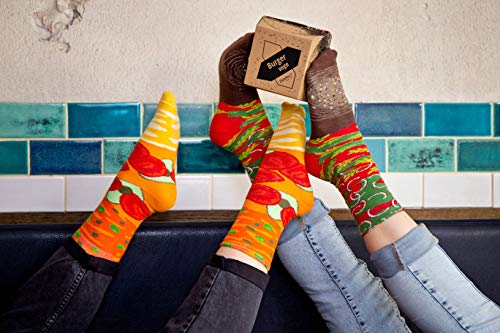 Rainbow Socks - Hombre Mujer Divertidos Calcetines de Hamburguesa Vegana - 2 Pares - Talla 36-40