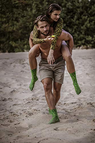 Rainbow Socks - Hombre Mujer Divertidos Calcetines Repti - 3 Pares - Serpiente Camaleón Caimán - Talla 36-40