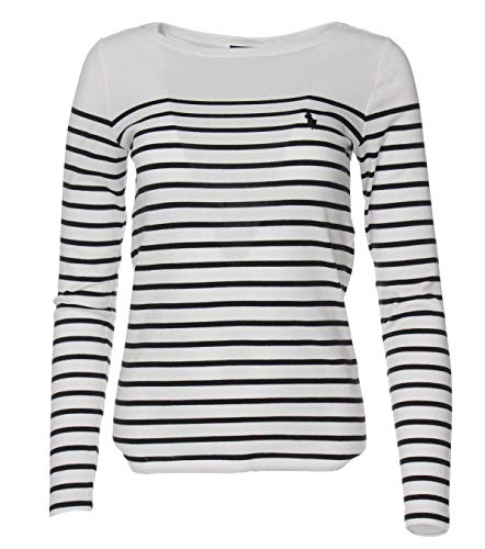 Ralph Lauren - Jersey para mujer, diseño de rayas horizontales blanco / negro S