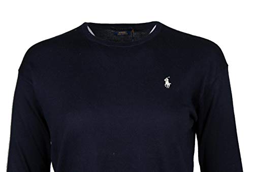 Ralph Lauren Pima - Jersey de cuello redondo para mujer azul marino M