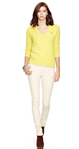 Ralph Lauren Polo Jersey de punto con patrón trenzado. amarillo XL