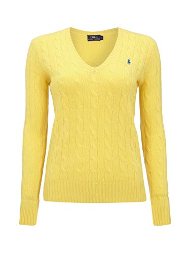 Ralph Lauren Polo Jersey de punto con patrón trenzado. amarillo XL