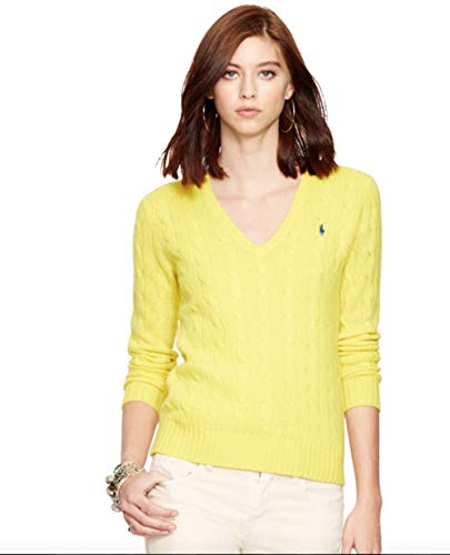 Ralph Lauren Polo Jersey de punto con patrón trenzado. amarillo XL