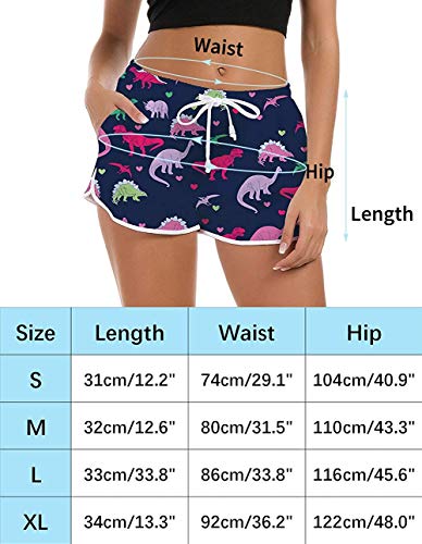 Rave on Friday Pantalones Cortos de Natación para Mujer Playa de Secado Rápido 5D Impresa de Baño Shorts de Natación Niña Transpirables para Gimnasio, Entrenamiento Casual y Deportivo XL
