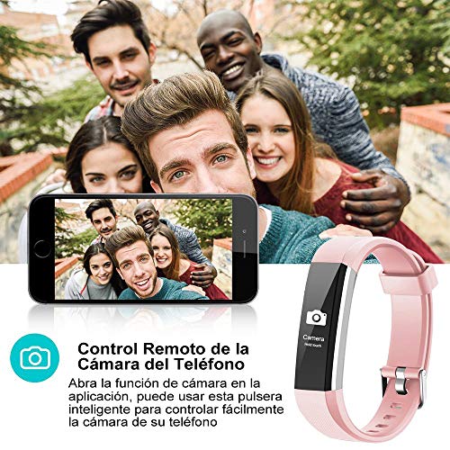 Rayfit Pulsera Actividad Reloj Inteligente Fitness Tracker Podómetro Monitor de Sueño Contador de Calorías Pasos Rastreador de Ejercicios Reloj Salud Pulsera Deportiva para Niños Mujeres Hombres