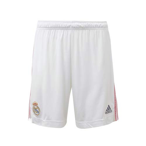 Real Madrid Temporada 2020/21 Pantalón Corto Primera Equipación Oficial, Unisex, Blanco, S