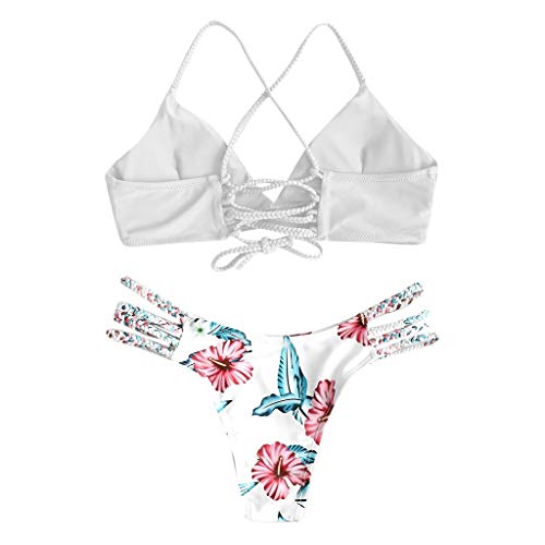 Realde-Trajes de baño Mujer Trajes de Baño Vendado de Dos Piezas Estampado Bikini Conjunto Bikini de Triángulo Trajes de Baño Bañadores Swimwear Ropa De Baño de Sexy Conjunto de Bikinis