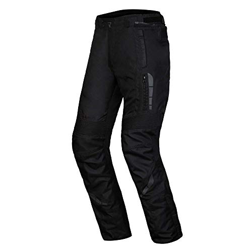 Rebelhorn Pantalones de Moto Thar II, Color Negro, para Hombre, 3 Capas, Forro de Membrana Impermeable de Nivel CE, 1 Protectores, Sistema Clima, Paneles Antideslizantes, Elementos Reflectantes, 4